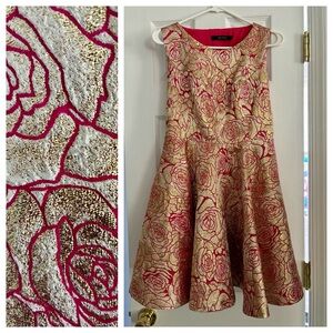 Ark & Co gold and pink rose cocktail dress - size L